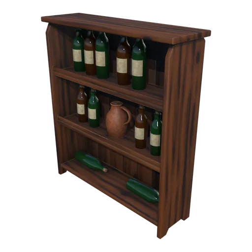 Shelf with bottles