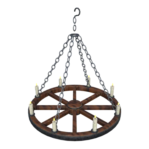 Wagon-wheel candle chandelier