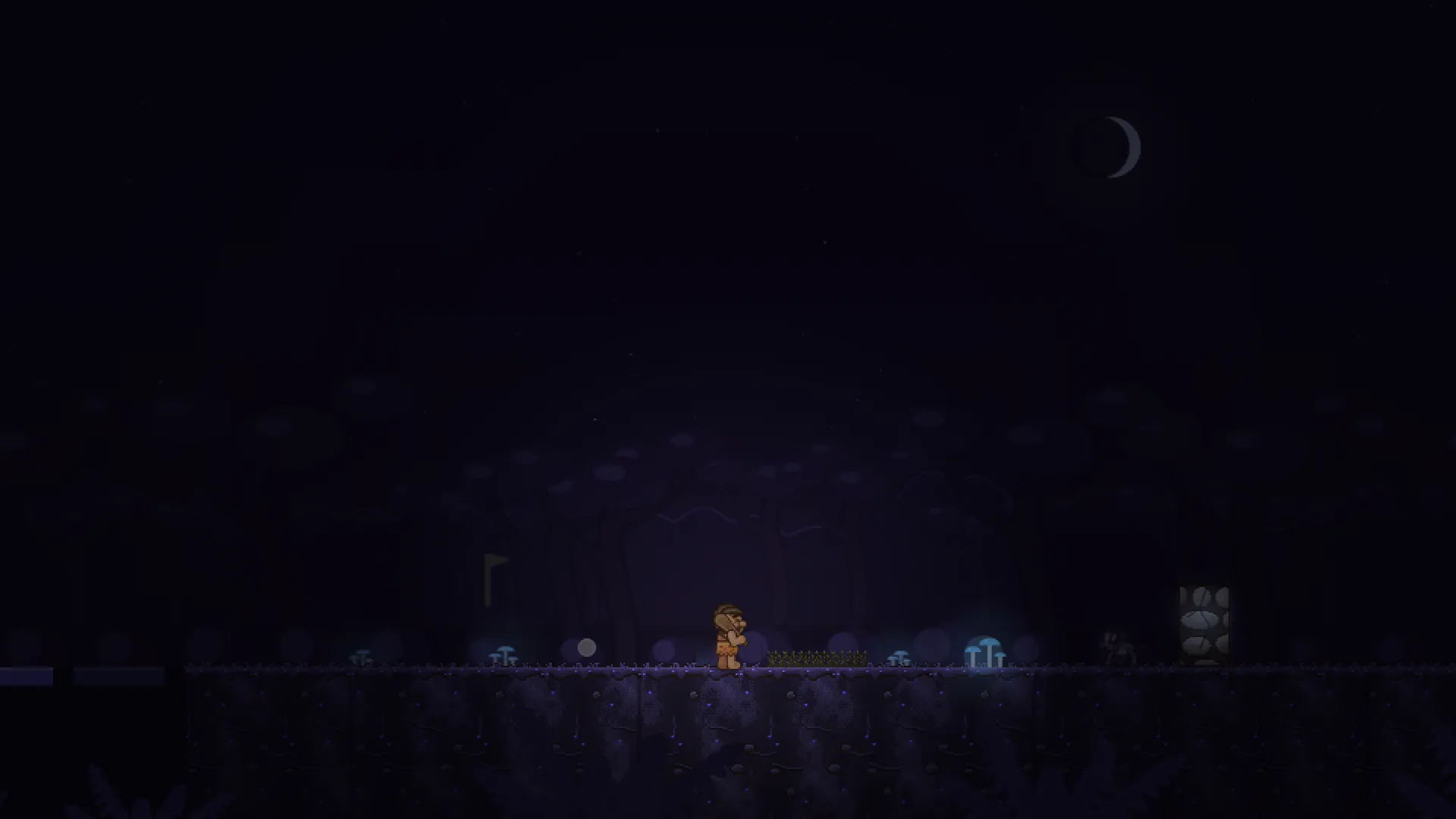 A night level, Človíček sneaking past a sleeping Longear